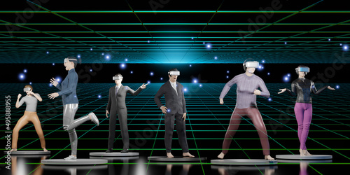 Metaverse Social Networks Avatars VR Glasses People & Activities Social Connect Metaverse 3D Illustrations photo