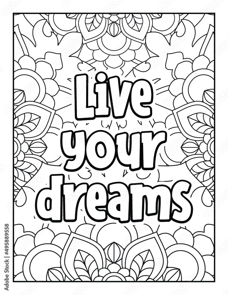 Motivational quotes coloring page. Inspirational quotes coloring page. Affirmative quotes ...