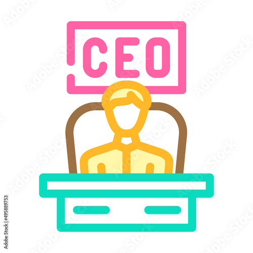 seo boss color icon vector. seo boss sign. isolated symbol illustration