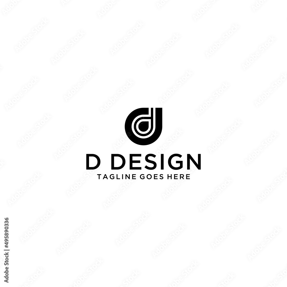 initial letter d logo design