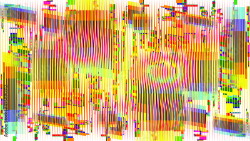 Glitch distorted geometric background . Modern art design . Noise destroyed glitched poster . Trendy defect error background with speed lines  .Glitch effect .vector 