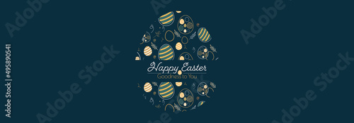 Happy Easter modern minimal banner.