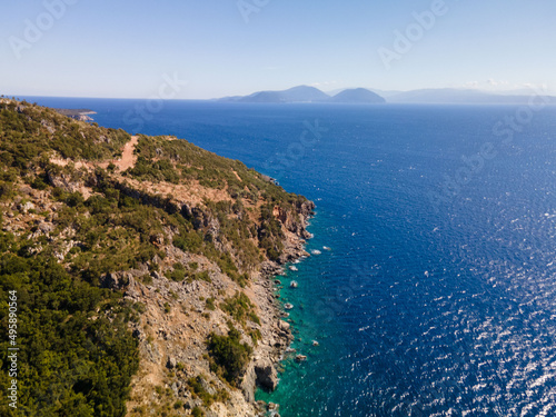 aerial view of lefkada island landscape