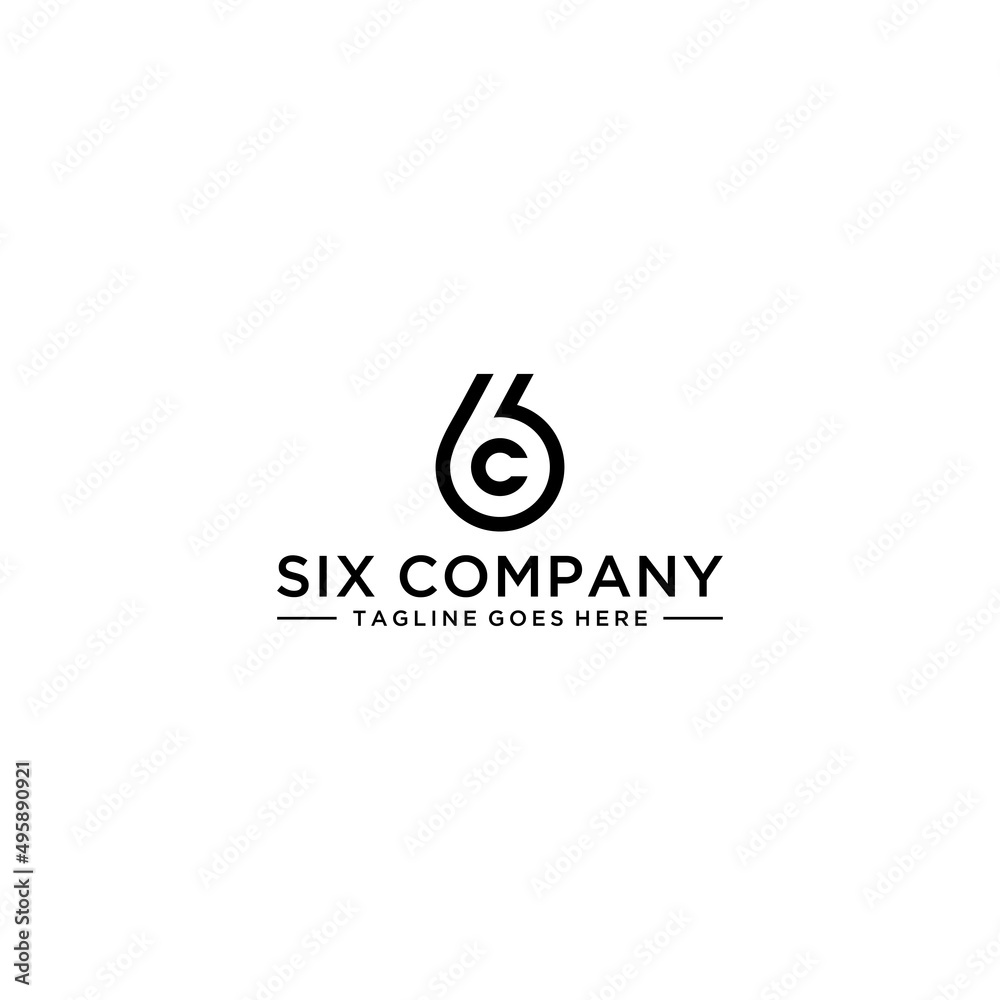 6C C6 creative initial logo sign design