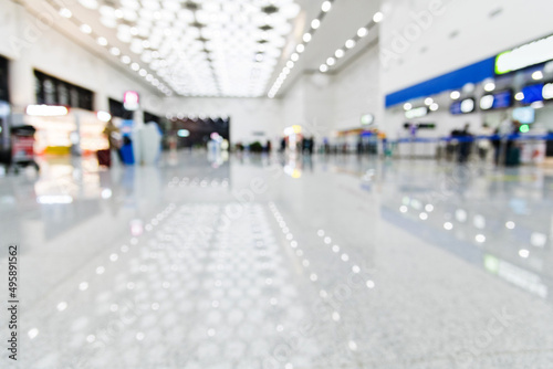 Defocused blurred of airport hall