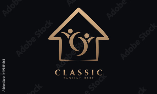 House People Community Logo Design Template abstract monogram vector logo template
