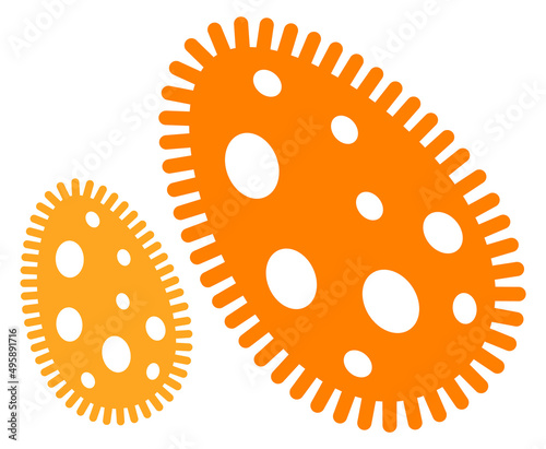 Virus infection icon. Color disease cells. Rabies symbol