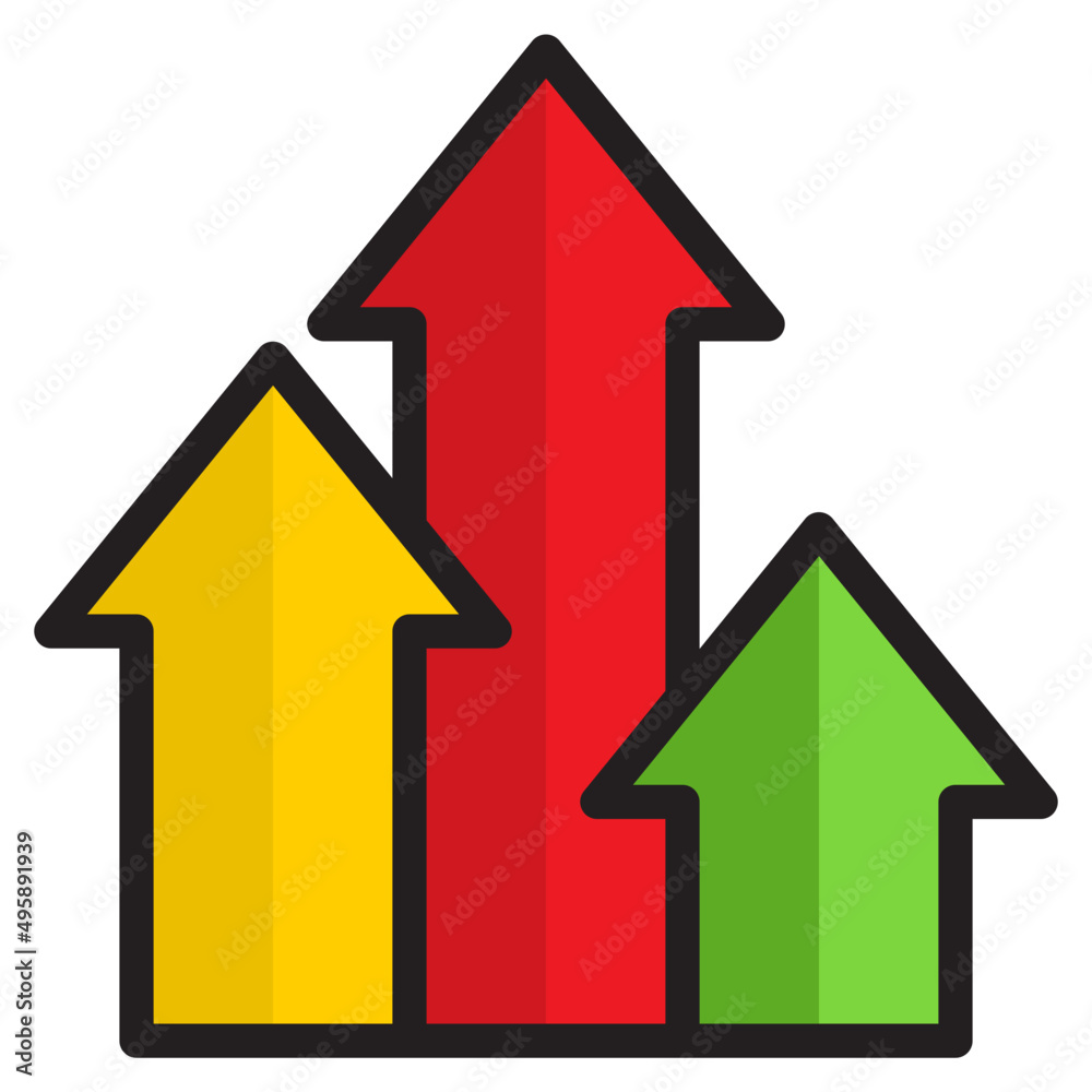 Fototapeta premium arrow color line style icon