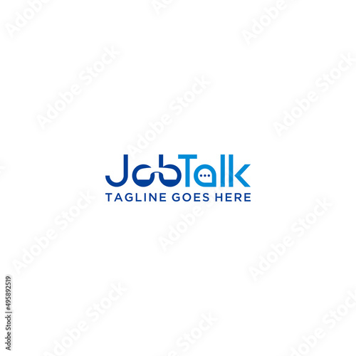 job talk social briefcase tie chat balloon and phone logo template vector
