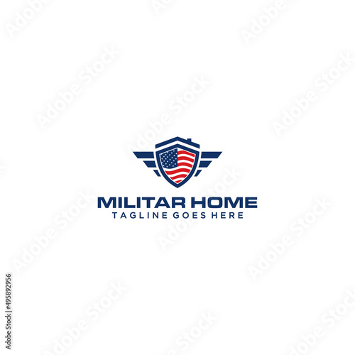 Free Download American military home and real estate logo design - GFXLoad