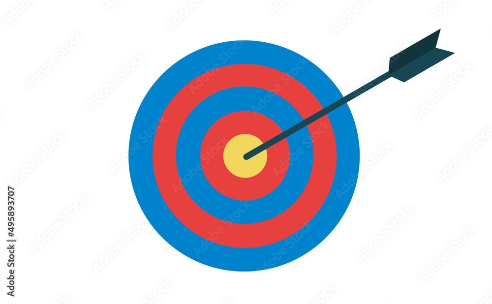 Target goal with arrow icon symbol flat vector