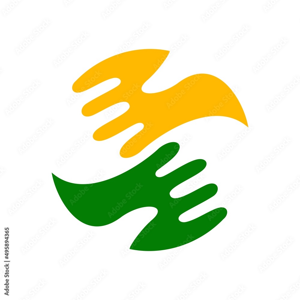 Vector icon of two hands forming a circle Vector icon of two hands forming a circle