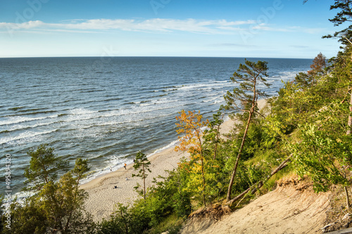 Fototapeta Naklejka Na Ścianę i Meble -  View from the cliff at the Baltic Sea, Miedzyzdroje, Poland