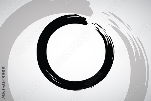 Enso Zen Circle Brush Paint Vector Logo Icon Illustration