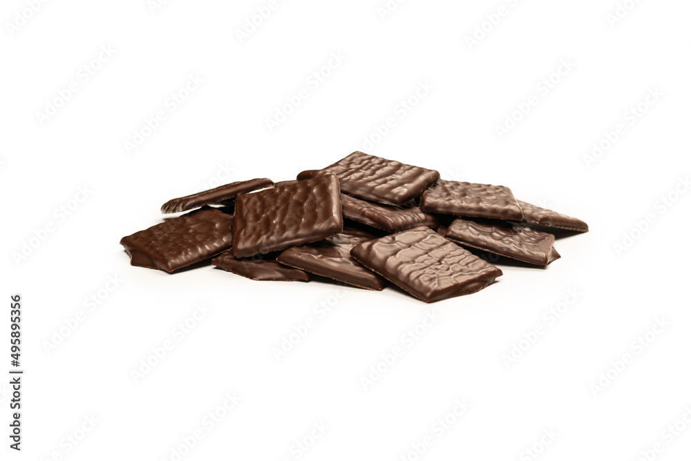 Dark chocolate candies isolated on white background. Dark chocolate candies isolated on white background.