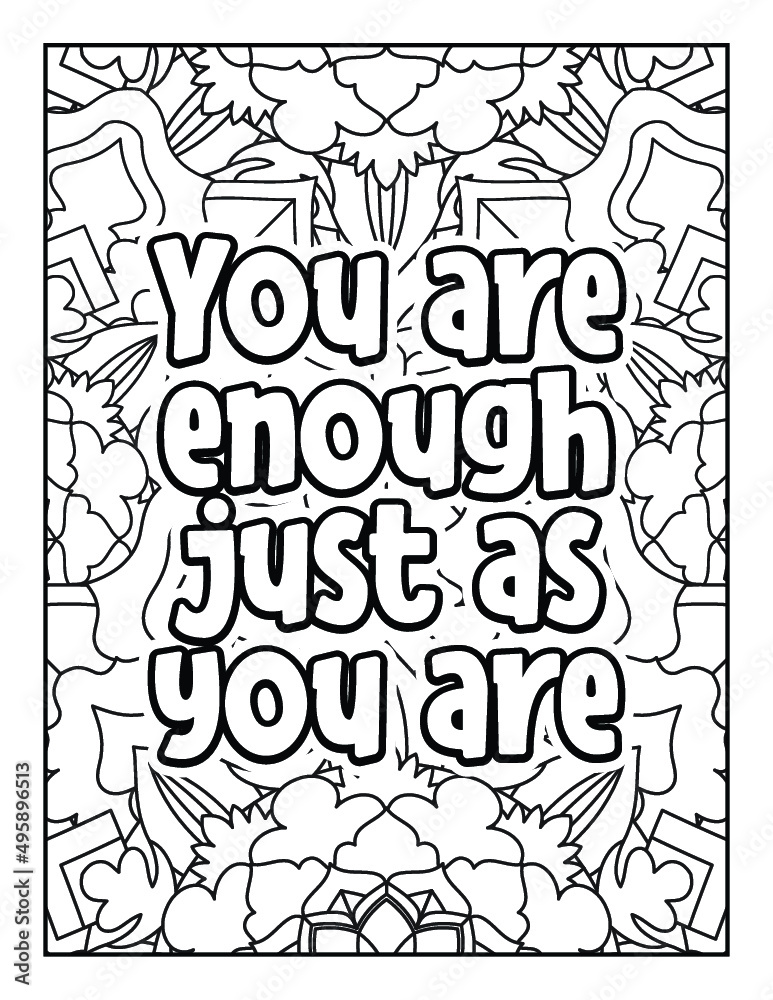 Motivational quotes coloring page. Inspirational quotes coloring page