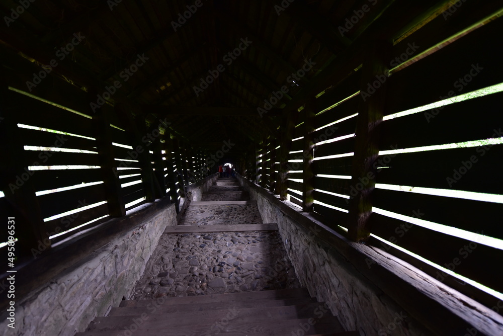 Fototapeta premium The covered staircase in Sighisoara 3