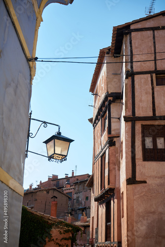 One of the streets of the medieval town of Albarracin in the province of Teruel in Aragon, Spain.