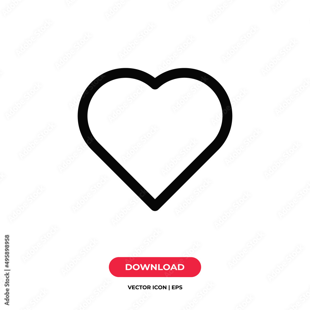 Heart icon vector. Love sign
