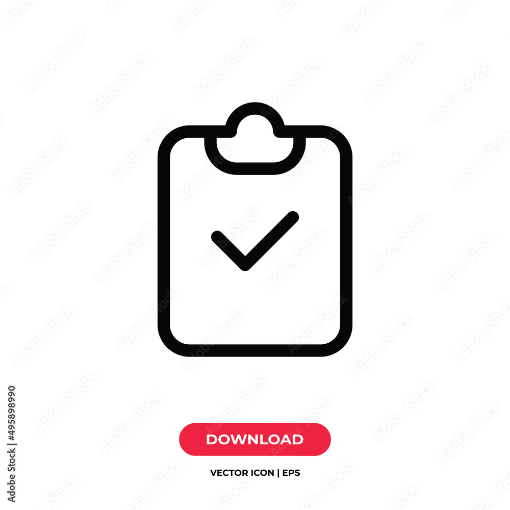 Checklist icon vector. Clipboard sign Checklist icon vector. Clipboard sign