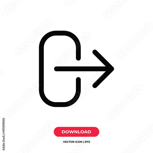 Sign out icon vector. Exit sign