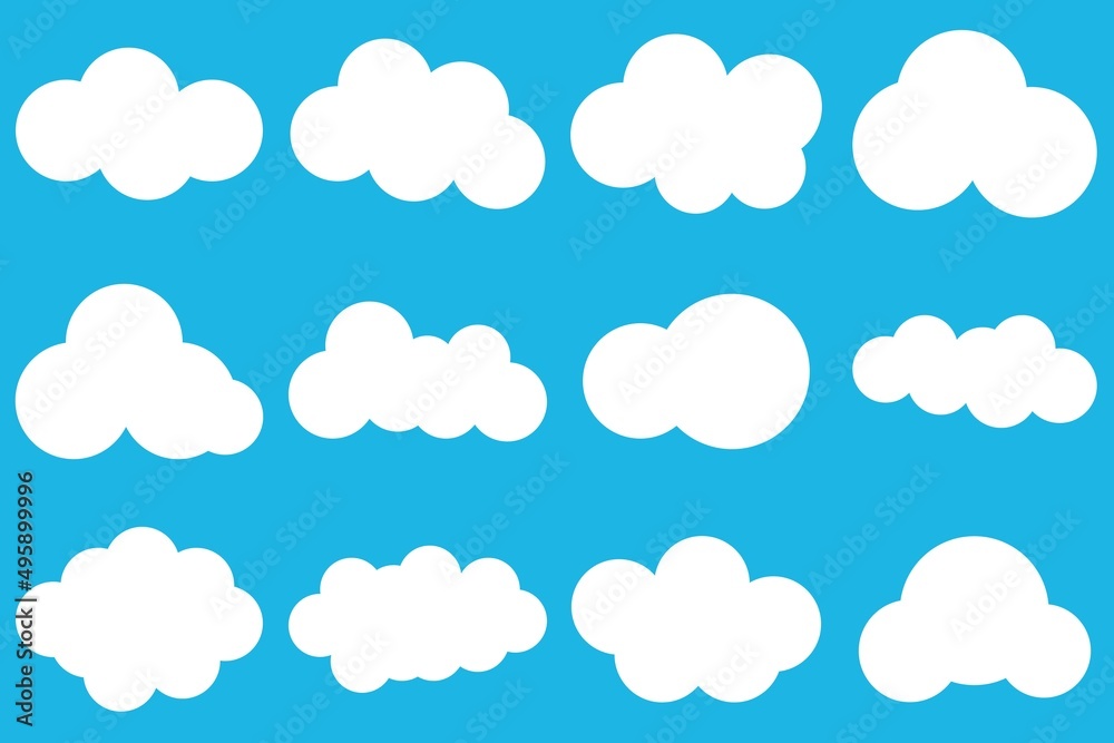 Clouds icon set. Vector illustration.