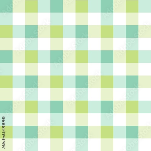 Green and white plaid seamless pattern background. Vector illustration.