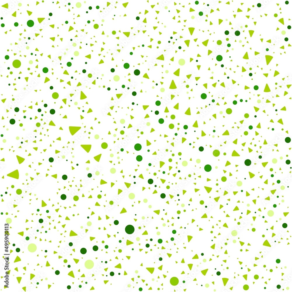 Green circles and triangles pattern on the white background. Vector illustration. Green circles and triangles pattern on the white background. Vector illustration.