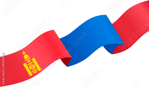 Mongolia flag wave  isolated  on png or transparent background,Symbol Mongolia,template for banner,card,advertising ,promote,and business matching country poster, vector illustration photo