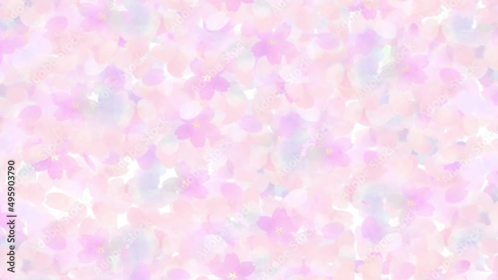 桜の絨毯に舞う花びら 薄ピンク 桜の絨毯に舞う花びら 薄ピンク
