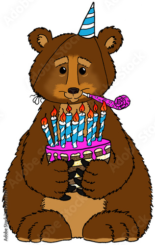 Birthday bear illustration
