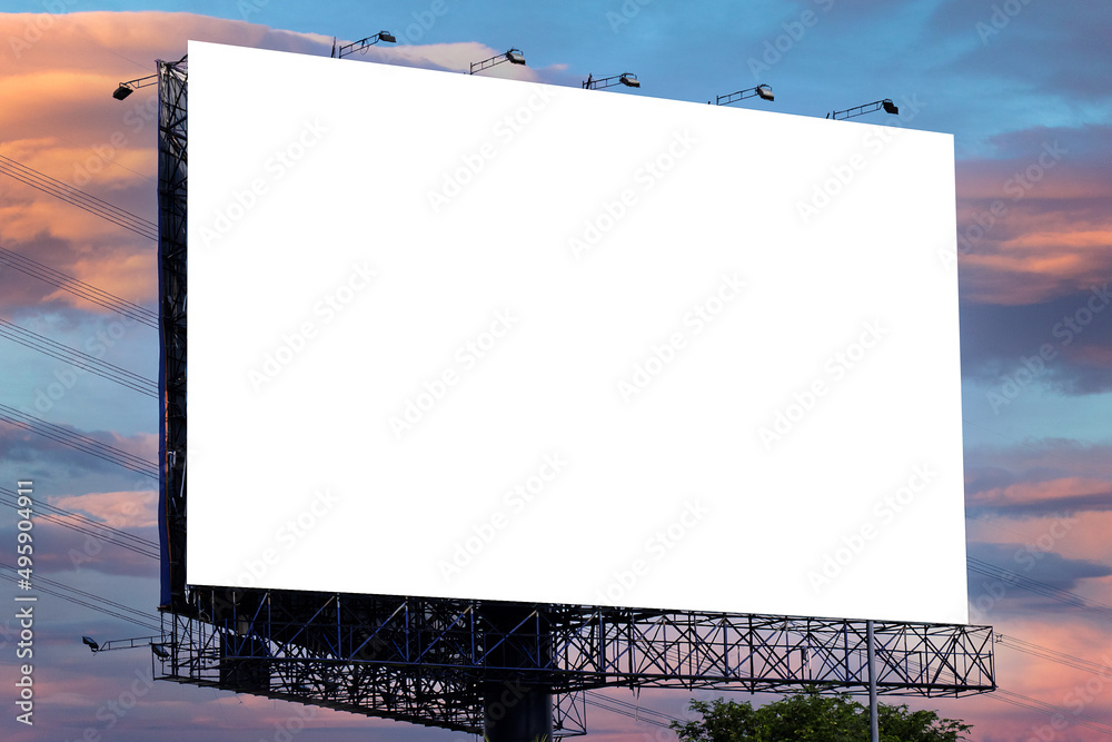 Fototapeta premium billboard blank for outdoor advertising poster or blank billboard for advertisement. 