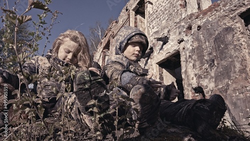 Children without a home, apocalypse, war