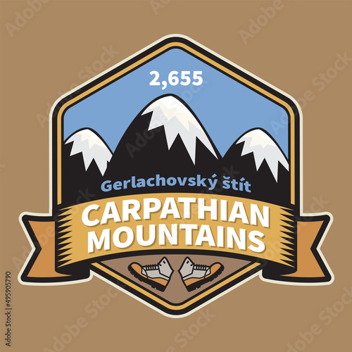 Emblem with the name of Carpathian Mountains, Gerlachovsky štit