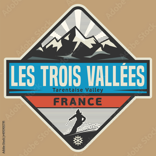 Emblem with the name of Les Trois Vallees, France