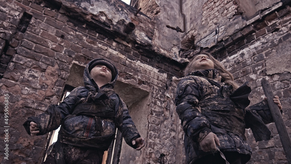Children without a home, apocalypse, war Children without a home, apocalypse, war