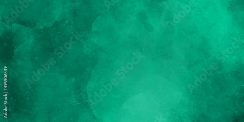 Watercolor Wet wall concrete tuxture background. Blue watercolor abstract background. hand painted square stained Dark green old velvet fabric texture used as background. Empty green fabric background © MdLothfor