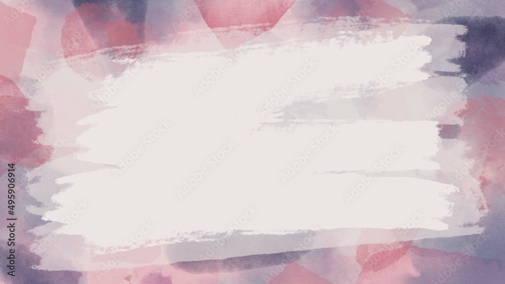Cute pink purple watercolor painting texture banner background