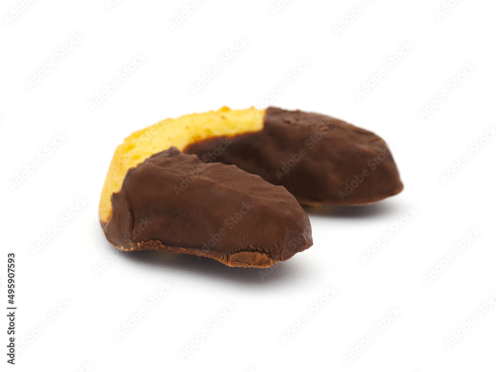 Chocolate biscuit isolated on white background Chocolate biscuit isolated on white background