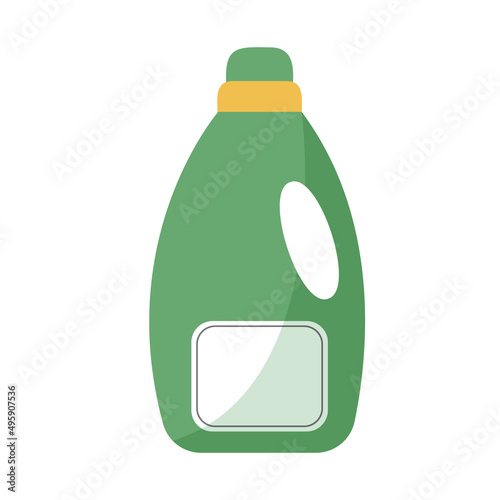 Bottle template of fabric softener in flat style.