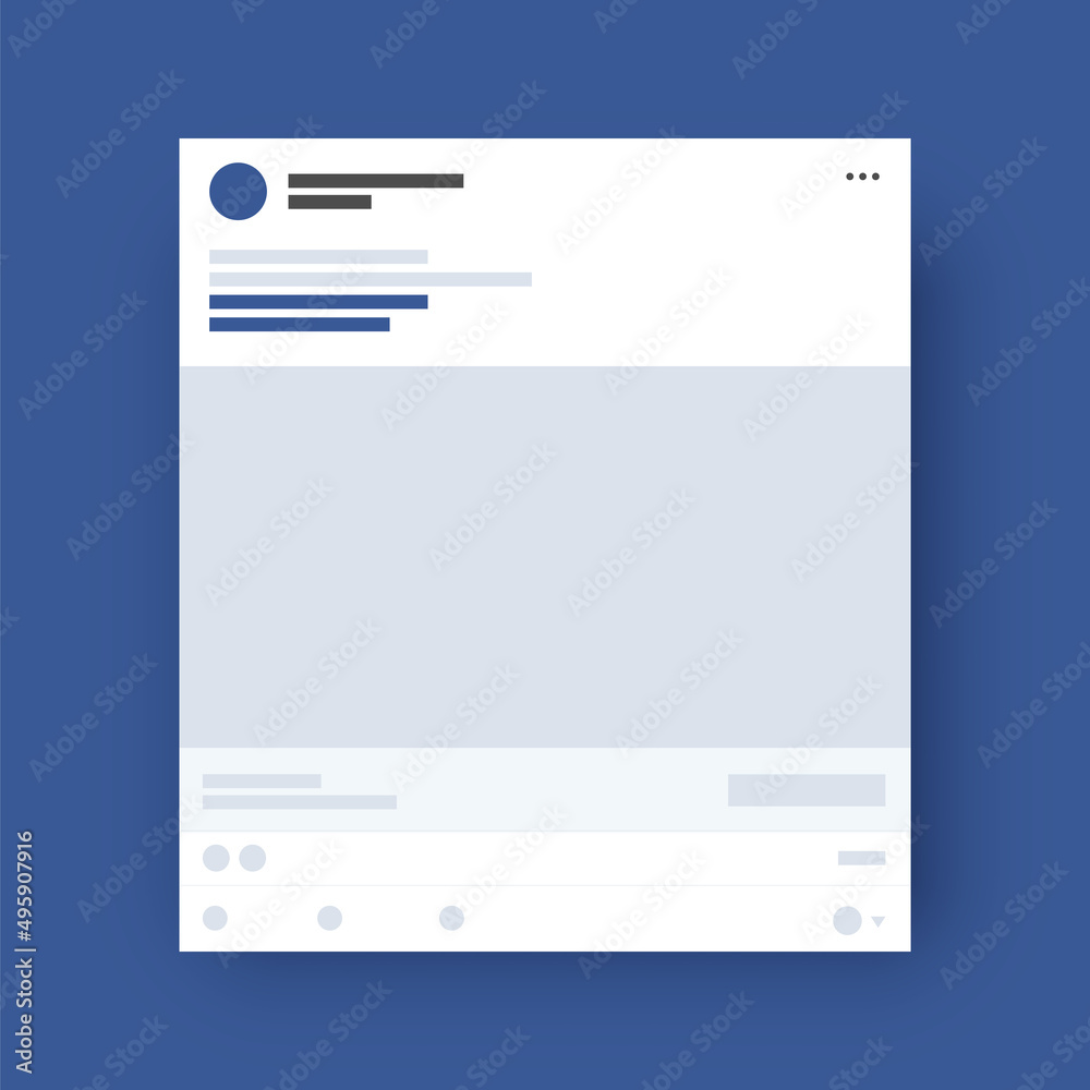 Facebook Social Media Template Mockup Simple Page Profile Stock Vector 