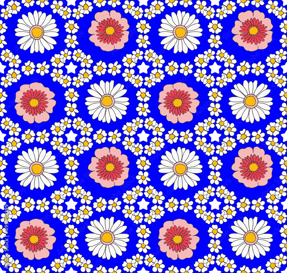 Petal Daisy Flowers Square Shaped Ditsy Florals Seamless Pattern Trendy Fashion Colors Perfect for Allover Fabric Print and Wrapping Paper Petal Daisy Flowers Square Shaped Ditsy Florals Seamless Pattern Trendy Fashion Colors Perfect for Allover Fabric Print and Wrapping Paper