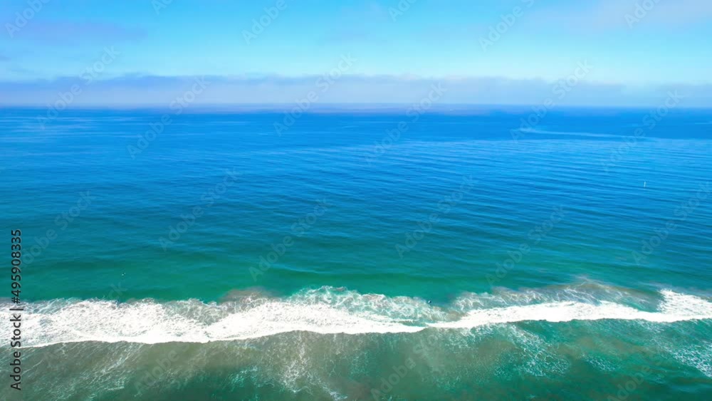 Ocean Drone Shot With Waves Crashing