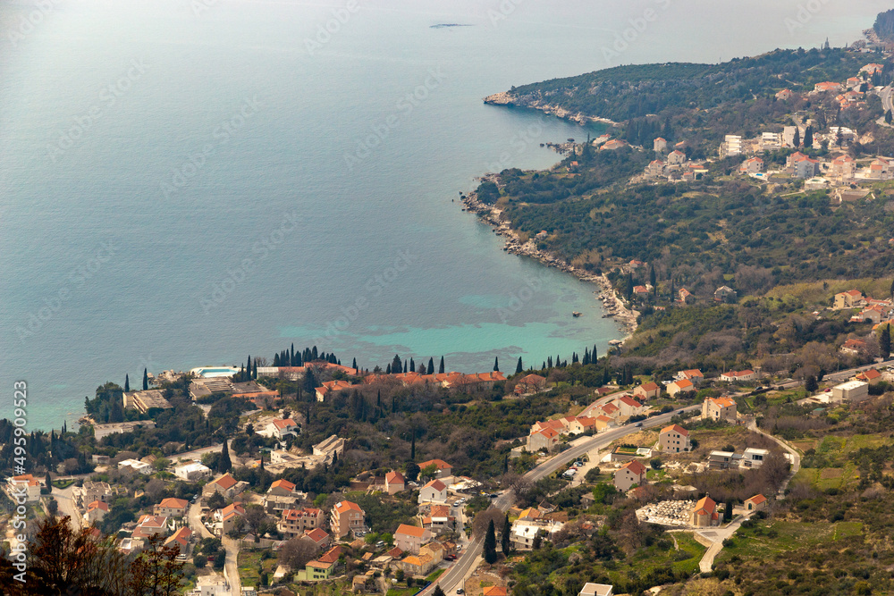 Croatian coast from above. Aerial view.