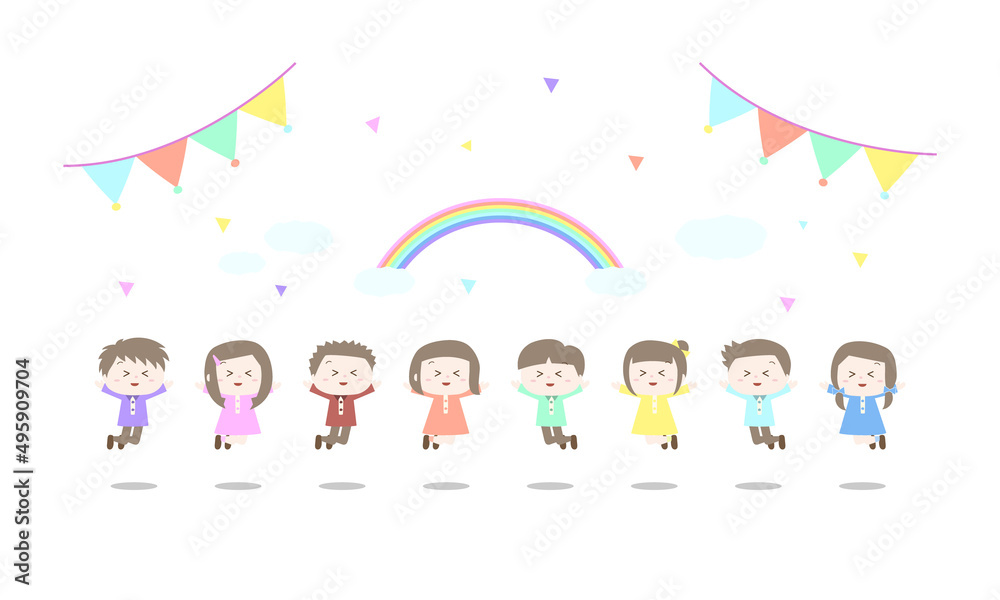 Fototapeta premium ジャンプする子どもたち