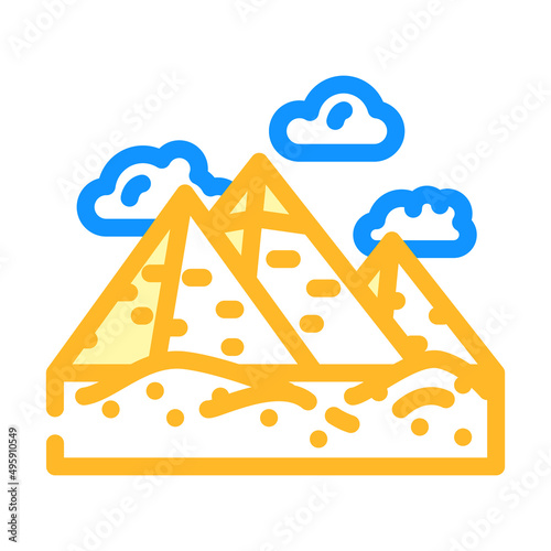 pyramid construction color icon vector. pyramid construction sign. isolated symbol illustration