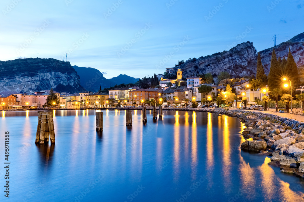 The village of Torbole on Lake Garda. Trento province, Trentino Alto-Adige, Italy, Europe.