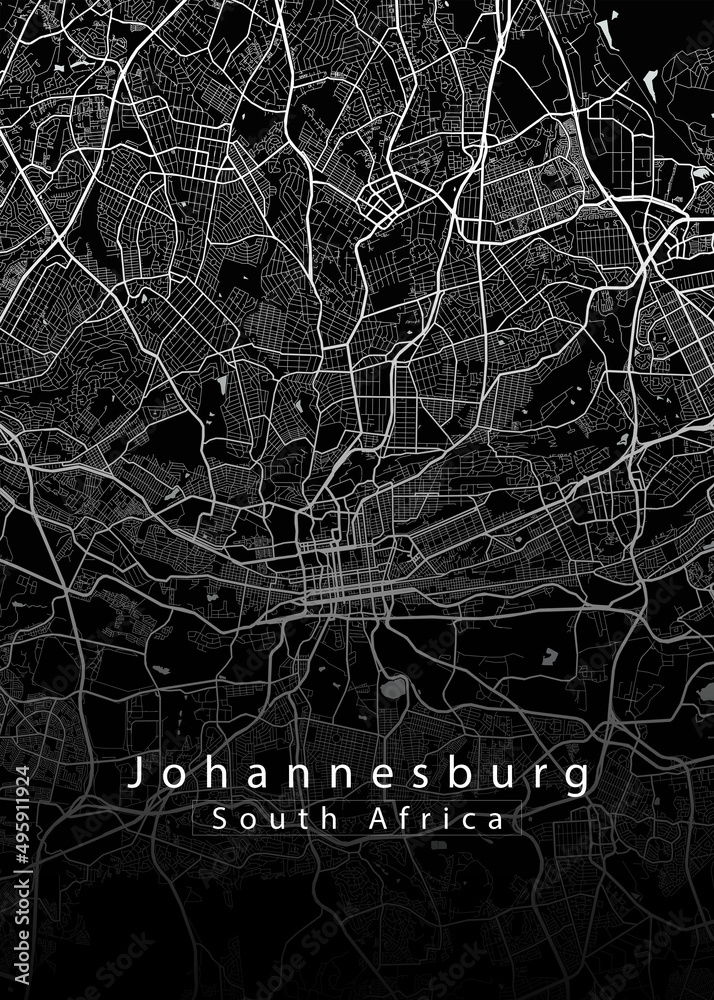 Obraz premium Johannesburg South Africa City Map