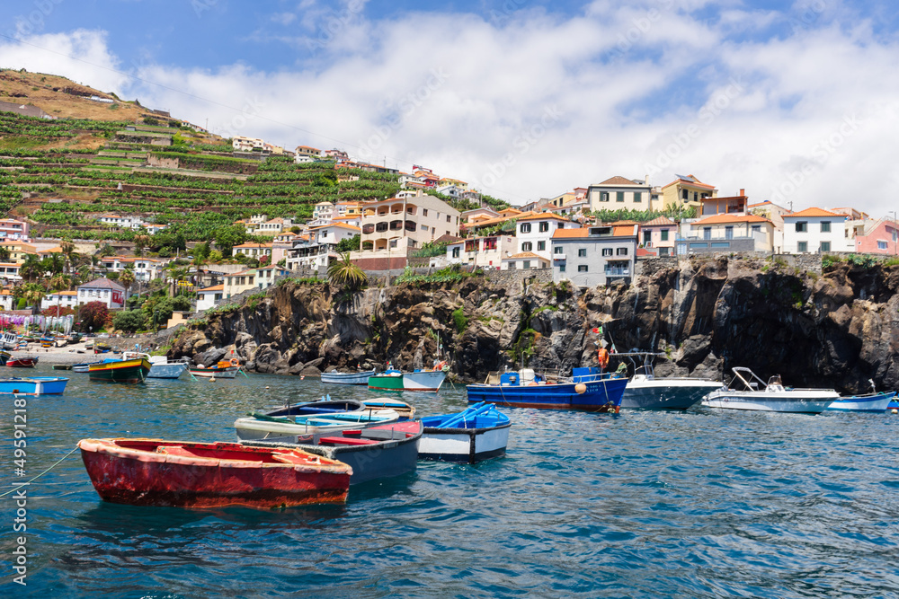 Camara de Lobos amazing view from harbor, Madeira island
