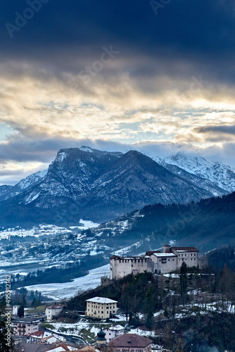 The medieval mountain fortress of Stenico. Giudicarie  Trento province  Trentino Alto-Adige  Italy  Europe.
